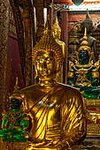 Luang Prabang, Laos - Wat Mai, detail of the Buddha altar inside the sim. 